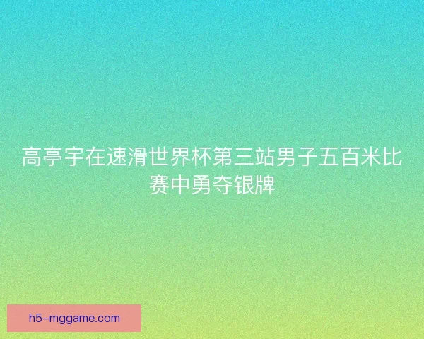 高亭宇在速滑世界杯第三站男子五百米比赛中勇夺银牌 高亭宇在速滑世界杯第三站男子五百米比赛中勇夺银牌